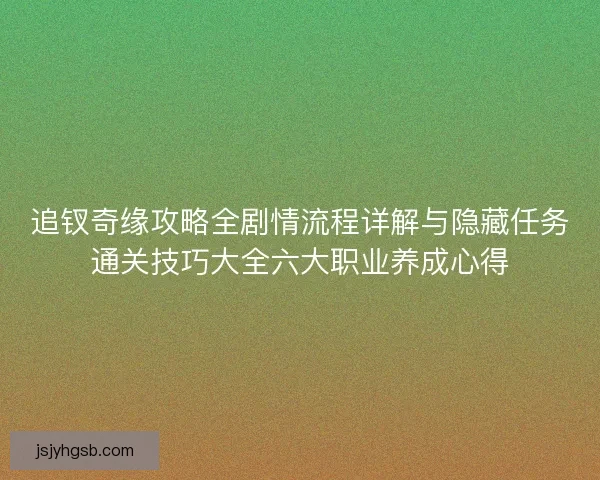 追钗奇缘攻略全剧情流程详解与隐藏任务通关技巧大全六大职业养成心得