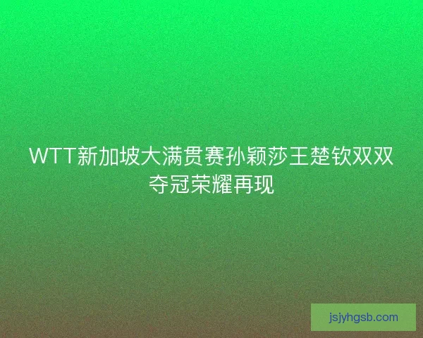 WTT新加坡大满贯赛孙颖莎王楚钦双双夺冠荣耀再现 WTT新加坡大满贯赛孙颖莎王楚钦双双夺冠荣耀再现