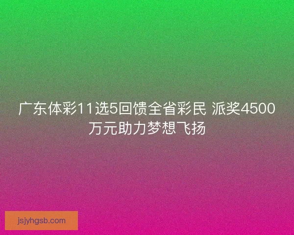 广东体彩11选5回馈全省彩民 派奖4500万元助力梦想飞扬 广东体彩11选5回馈全省彩民 派奖4500万元助力梦想飞扬